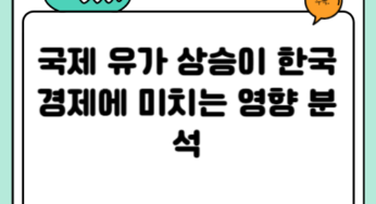 국제 유가 상승이 한국 경제에 미치는 영향 분석